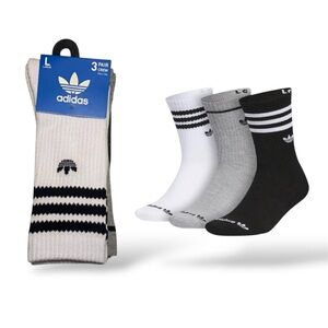 ADIDAS ORIGINALS ROLLER CREW SOCKS 3 Pair pack size large L